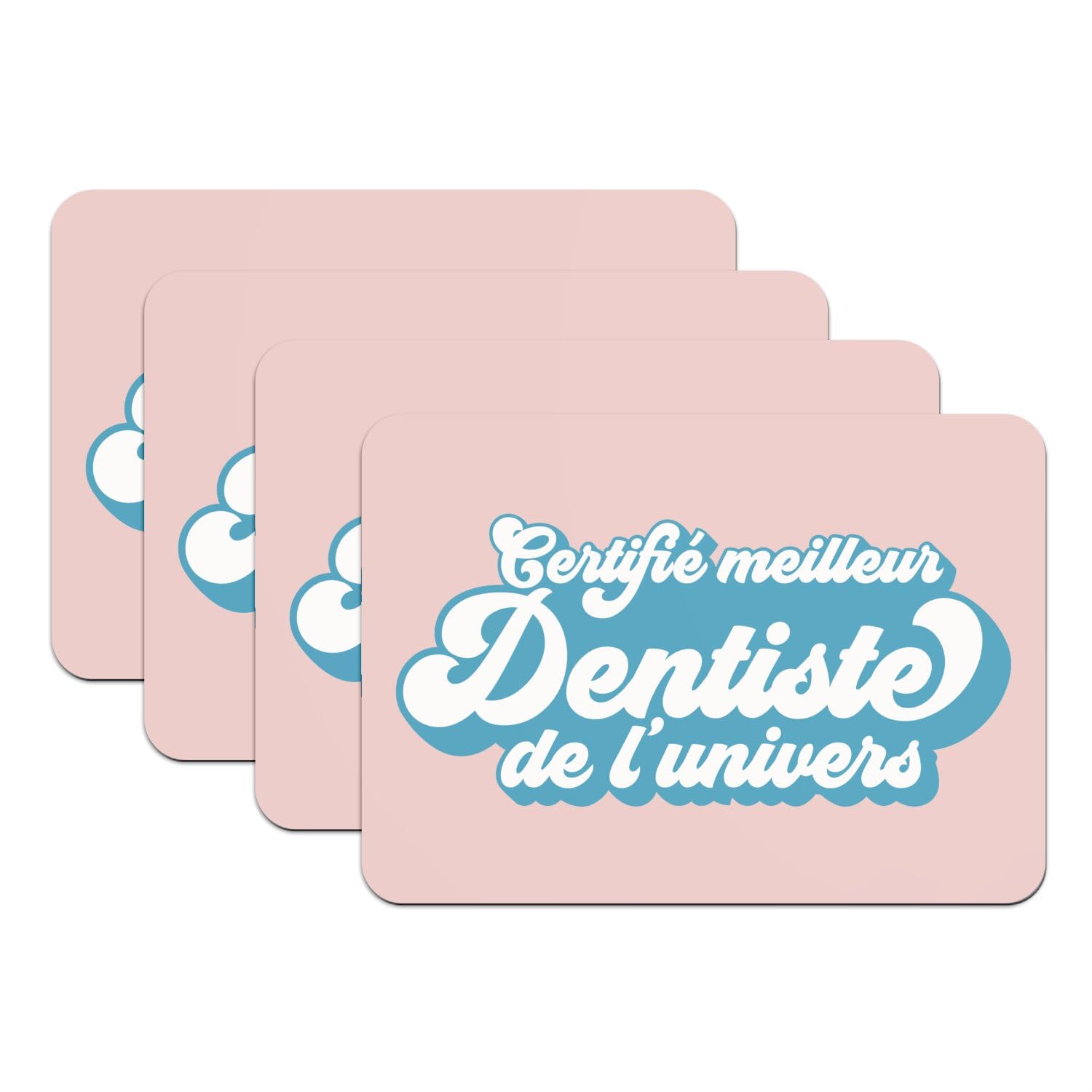 Set de table rose lot de 4 tapis en caoutchouc 39x28cm motif docteur dentiste