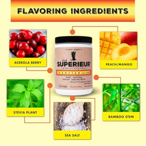 Image of Superieur Sea Mineral Electrolyte Powder, Sunrise, 70 Servings