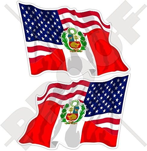 USA United States of America & PERU American-Peruvian State Flying Flag 4,7