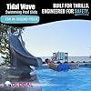 Global Pool Products Tidal Wave Inground Swimming Pool Water Slide Deck Mounted Left Curve Turn Grey GPPSTW-Grey-L