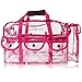 SHANY Clear PVC Makeup Bag - Large Professional Makeup Artist Rectangular Tote with Shoulder Strap and 5 External Pockets - PINK