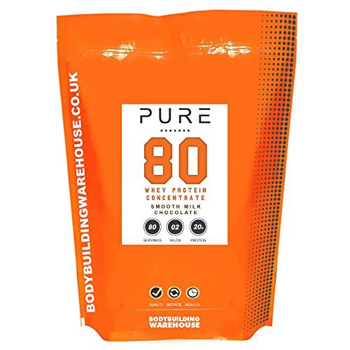 Pure Whey Protein Concentrate 80 - Premium Grass Fed, Low Carb, Low Fat Supplement - 20g Protein Per Scoop - Bodybuilding Warehouse (Coconut, 5kg)