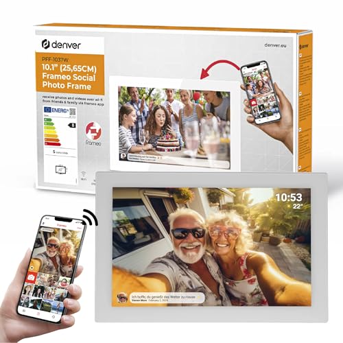 Denver Digitaler Bilderrahmen PFF-1037W 10 1 Zoll Weiß PFF-1037White