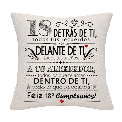 18 anos de idade presente de aniversário presente de atrás de si todas as suas memórias inspiração 18 aniversário almofada capa para filha filho irmã irmão neta sobrinha amigos premium feliz
