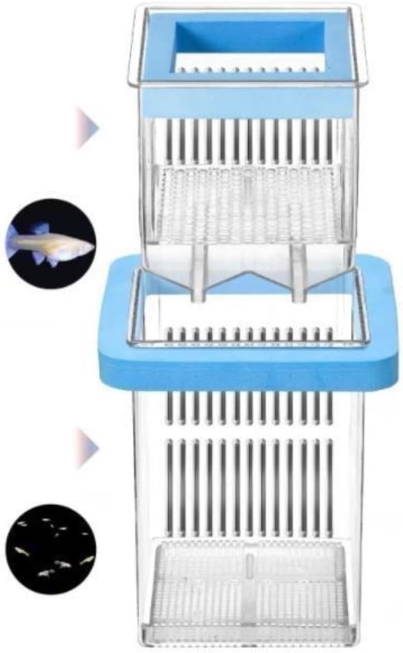 Insect Breeding Box Floating Breeding Box for Aquarium Fish Tank Breeder Box Reptile Container(Blue)