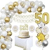 Decoración Cumpleaños de Alta Calidad: el juego de decoración de cumpleaños 50 está hecho de material de alta calidad, los globos de látex tienen un ligero olor, pero no se preocupe, estos son inofensivos, si tiene alguna pregunta sobre nuestros productos, puede contactarnos.