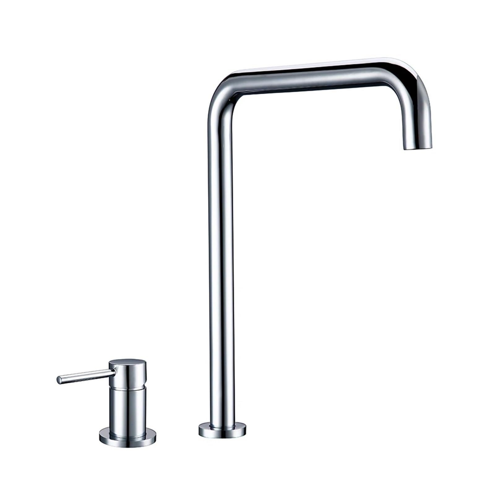 Robinet de cuisine en laiton massif chrome au design en L élégant