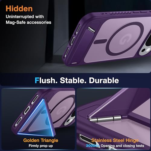 Image of for Google Pixel 10 Pro XL Case with MagSafe[Invisible Kickstand] [Charge While Standing] [Military Shockproof]Translucent Matte Soft Silicone Bumper for Pixel 10 Pro XL Phone Case Slim, Purple