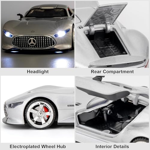 Image of Mercedes Vision GT & McLaren Senna Toy Car Combo - 1:32 Scale Alloy Die-Cast Supercars with Lights & Sound, Pull-Back Racing Toy for Kids, Boys & Collectors, Gift (2 Pack)(Color as per Stock)