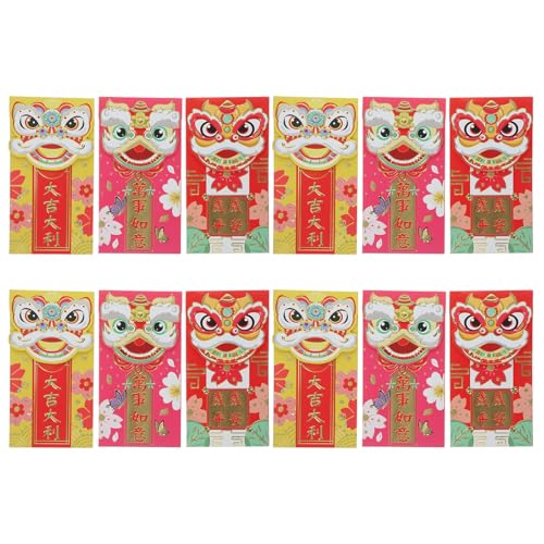 Enveloppes rouges du Nouvel An Chinois en papier robuste supérieur à motif traditionnel gaufré