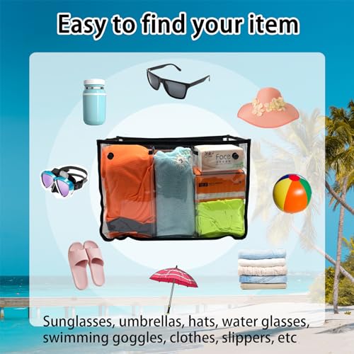 Yewaii Clear Bogg Bag Organizer - X Large Bench Bag Insert Accessories Compatible with Bogg Bag - Waterproof Organizer Divider Pouch Zipper 5 Pockets Must Have Accessory (Black) by Yewaii - Image 4