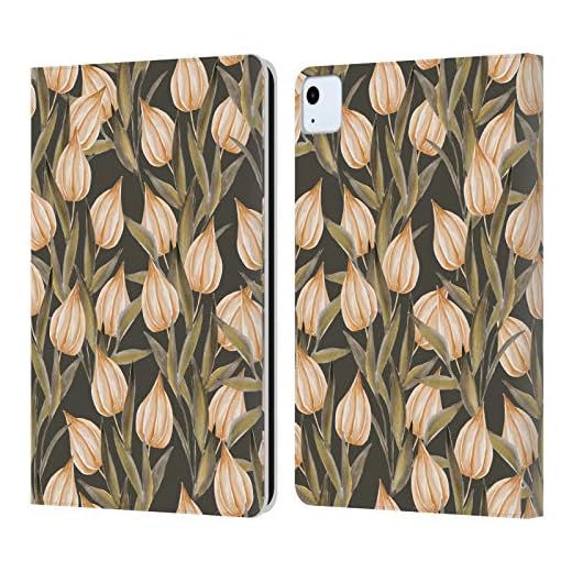 Head Case Designs Officiellt Licensierade Julia Badeeva Winter Cherry Blommönster 2 Läder Book Plånboksfodral Kompatibelt med Apple iPad Air (2020)