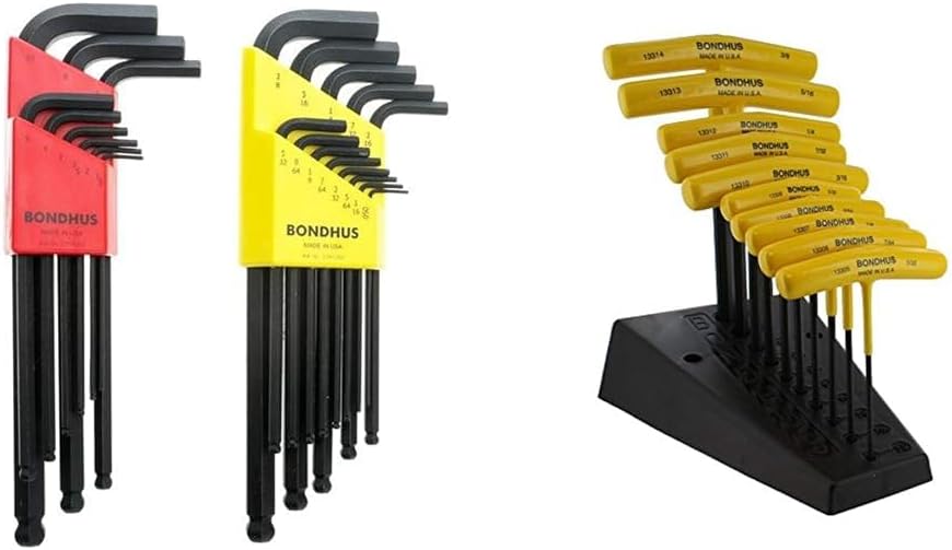 Bondhus Balldriver L-Wrench & Hex T-Handle Sets, 10999 1.5-10mm & 10937 0.050-3/8" & 13390 3/32-3/8"