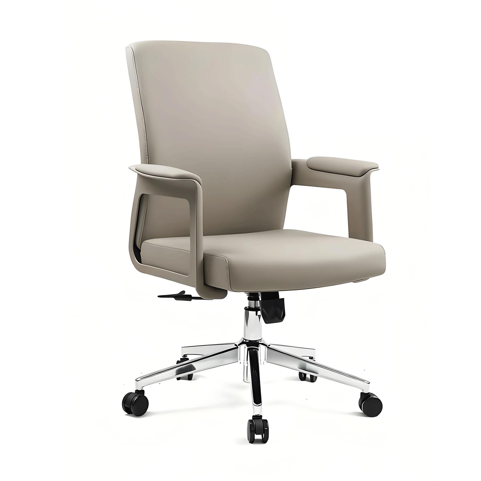 Silla de Oficina, Giratoria/Ajustable en Altura/con reposabrazos | Cómoda silla for juegos con soporte lumbar for oficina en casa/sala de estar/dormitorio(Khaki,Low-Back)