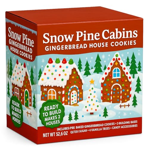 Holiday Gingerbread House Kit with Pre-Baked Snow...