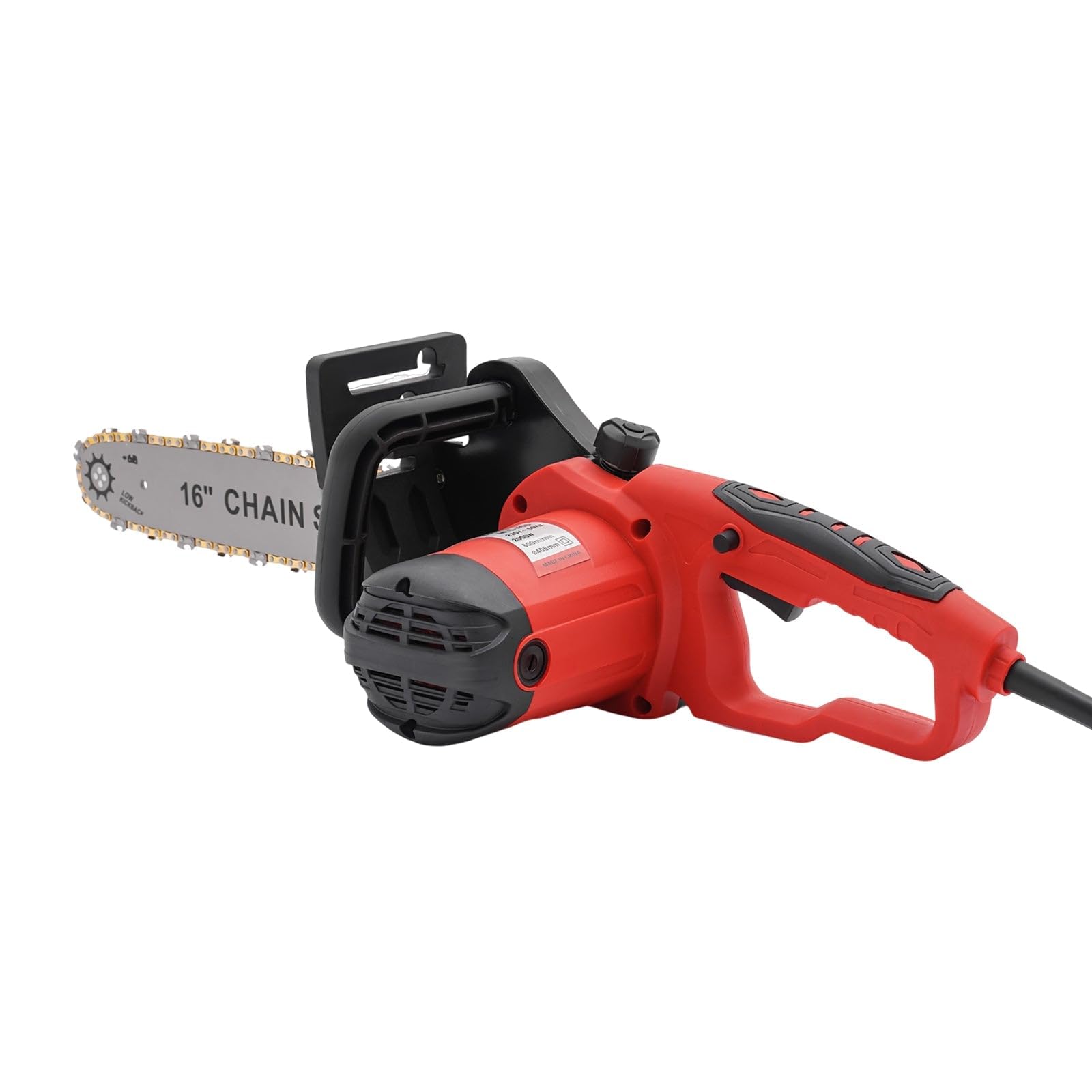Piła łańcuchowa, ręczna piła łańcuchowa, moc 2000 W, elektryczna piła łańcuchowa, piła do drzew, 650 m/min, czerwona