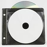 CD DVD Black 2-Pocket Binder Sleeve, 100 Pack