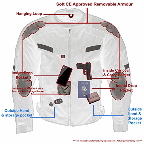 Milwaukee Leather MPM1792-BLACK-XL Men'S Black Ce Armored Textile Motorcycle Jacket- All Season Biker Jacket thumb #1