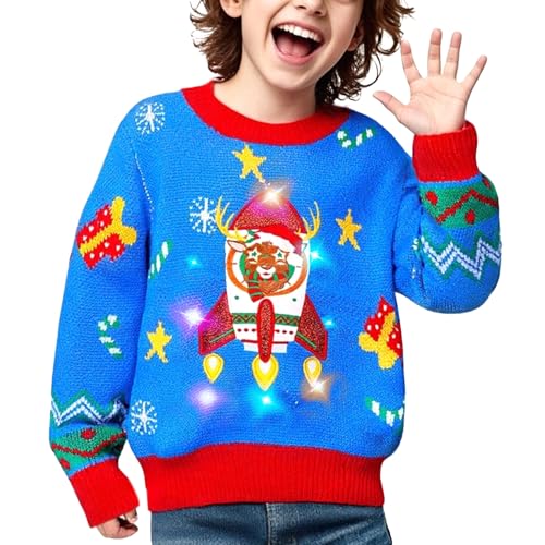 Meland Kids Light-Up Christmas Sweater – This Cute Holiday Pullover for Ages 5-16