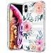 MOSNOVO Case for iPhone Xs/iPhone X, Girls Blossom Stripes Floral Flower Pattern Transparent Clear Design Plastic Back Case with TPU Bumper Case Cover for Apple iPhone X/iPhone Xs