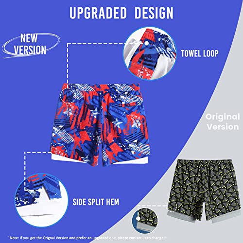 Image of maamgic Mens Workout Shorts 2 in 1 Stretch 5 inch / 7 inch Gym Shorts Running Shorts with Compression Liner Zip Pocket