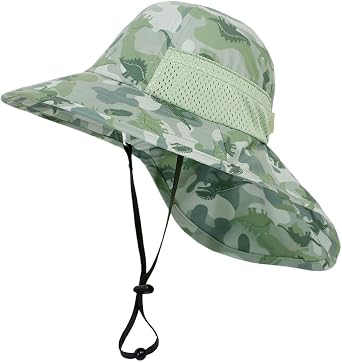 Kids Sun Hat for Girls Mesh UV Protection Hat Toddler Beach Play Hat Wide Brim Neck Flap for Boys Ages 314 Years