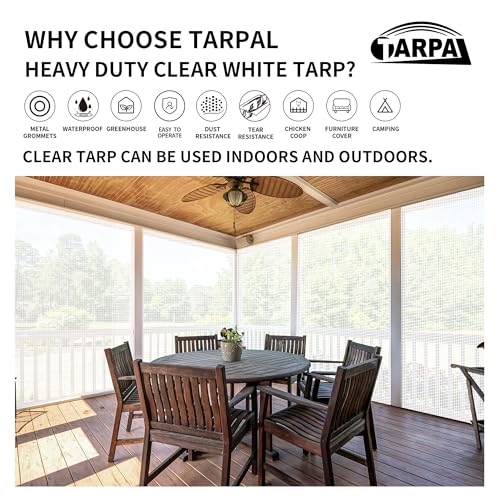 Image of TARPAL 3'x3'(2pack Clear Tarp Heavy Duty Waterproof 12mil with Grommets