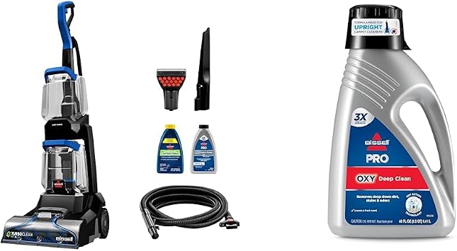 Bundle of BISSELL TurboClean Pet XL Upright Carpet Cleaner, Upholstery Tough Stain Tool & Formula included, 3746 + BISSELL PRO OXY Deep Clean Formula, 48 oz. 3156