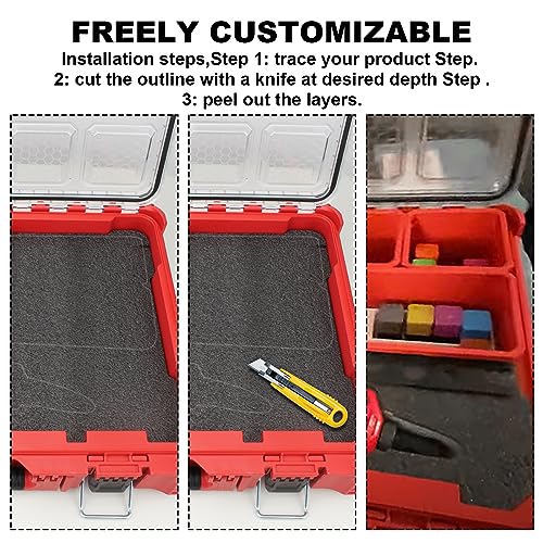 GAIN 48-22-8430 Packout Foam Inserts - 2 Pcs, Black, Tool Box Inserts, PORTABLE TOOL BOX, Foam Inserts - Thumbnail 5