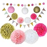 Pink Party Supplies for Bridal Shower Decorations,Baby Shower Decorations,First Birthday Decorations, etc to Help You Set an Unforgettable Scene,All-in-One Party Supplies