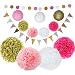 Pink Party Supplies For Bridal Shower Decorations,Baby Shower Decorations,First Birthday Decorations, etc to Help You Set an Unforgettable Scene,All-In-One Party Supplies