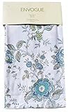 ENVOGUE Window Curtains Turquoise Exotic Jacobean Flowers Border Print Leaves Floral Climbing Vine Garden Branches Road Pocket 100% Cotton Drapes 2 Panels 50-by-96-inch Blue Teal (Blue)