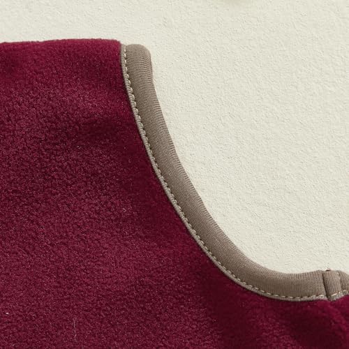 Image of Toddler Baby Boy Fleece Outerwear Vests Sleeveless Zipper Jacket Solid Color Vest Coat Spring Fall Winter Clothes