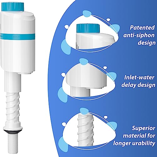 Samodra Silent Toilet Fill Valve Adjustable Water Level, High Performance Toilet Flush Valve Replacement Kit Anti-Siphon Water-Saving, Installs In Minutes #TOP2