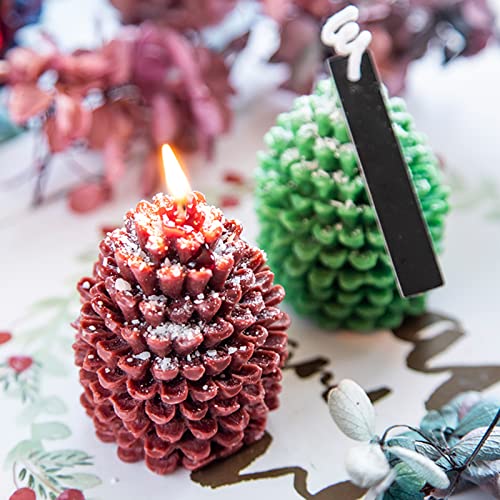 2Pcs Pine Cone Silicone Candle Mold, 3D Christmas Pinecone Shape Resin Candle Mold, Ornament Mold For Candle Soap Wax Epoxy Resin Casting Polymer Clay Fondant Chocolate Cake Gift Home Decor #TOP1