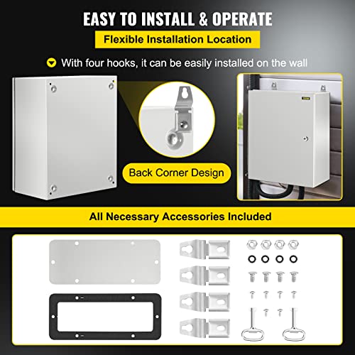 Vevor Nema Electrical Enclosure, 20 X 16 X 10'' Nema 4X Outdoor Electrical Box, Ip66 Waterproof & Dustproof Electrical Junction Box, With Mounting Plate #TOP5