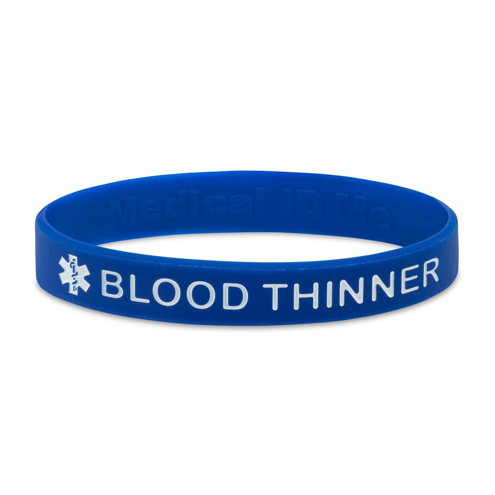 Pulseras de alerta médica anticoagulantes silicona 18-21 cm paquete 5