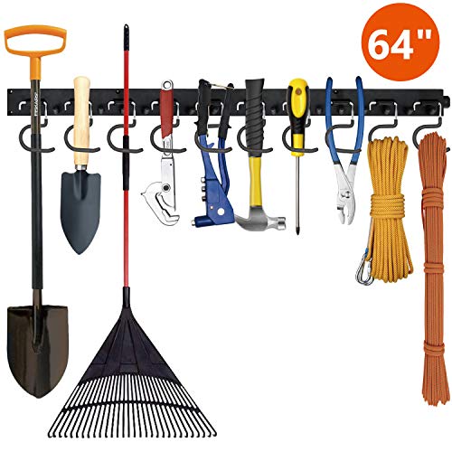 Favbal Garage Storage with 16pcs Hooks & 20pcs Pegs, Adjustable Wall Hanger 64