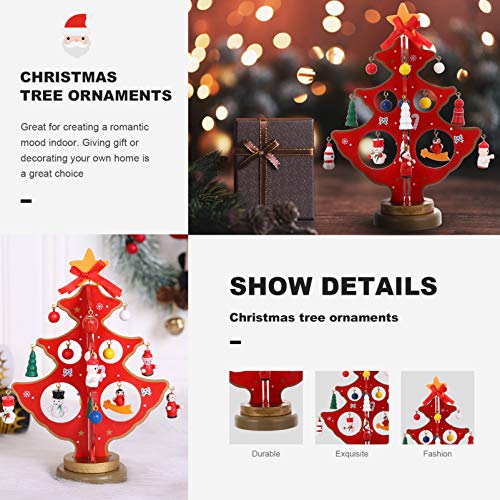 CLISPEED Árvore De Natal De Madeira Mesa Central Sazonal Figura Da Árvore De Natal Sinal De Mesa De