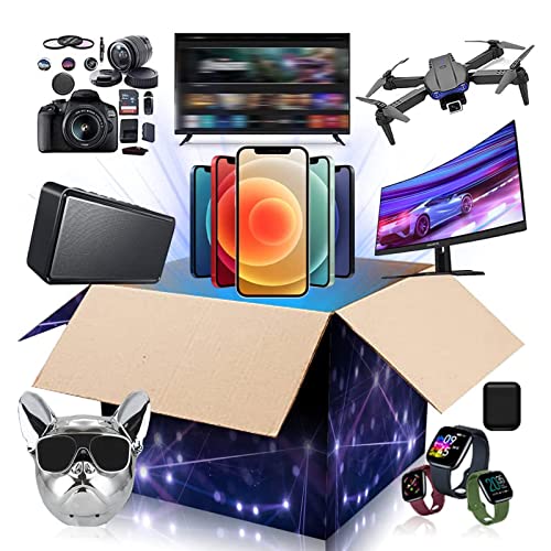 Preisvergleich Produktbild Huachaoxiang Mystery Box, Random Mystery Box Electronics, Überraschungsbox Enthält Unerwartete Geschenke, Wie Drohnen, Bluetooth-Kopfhörer, Als Geschenk An Andere Oder Selbst Eine Überraschung,Schwarz