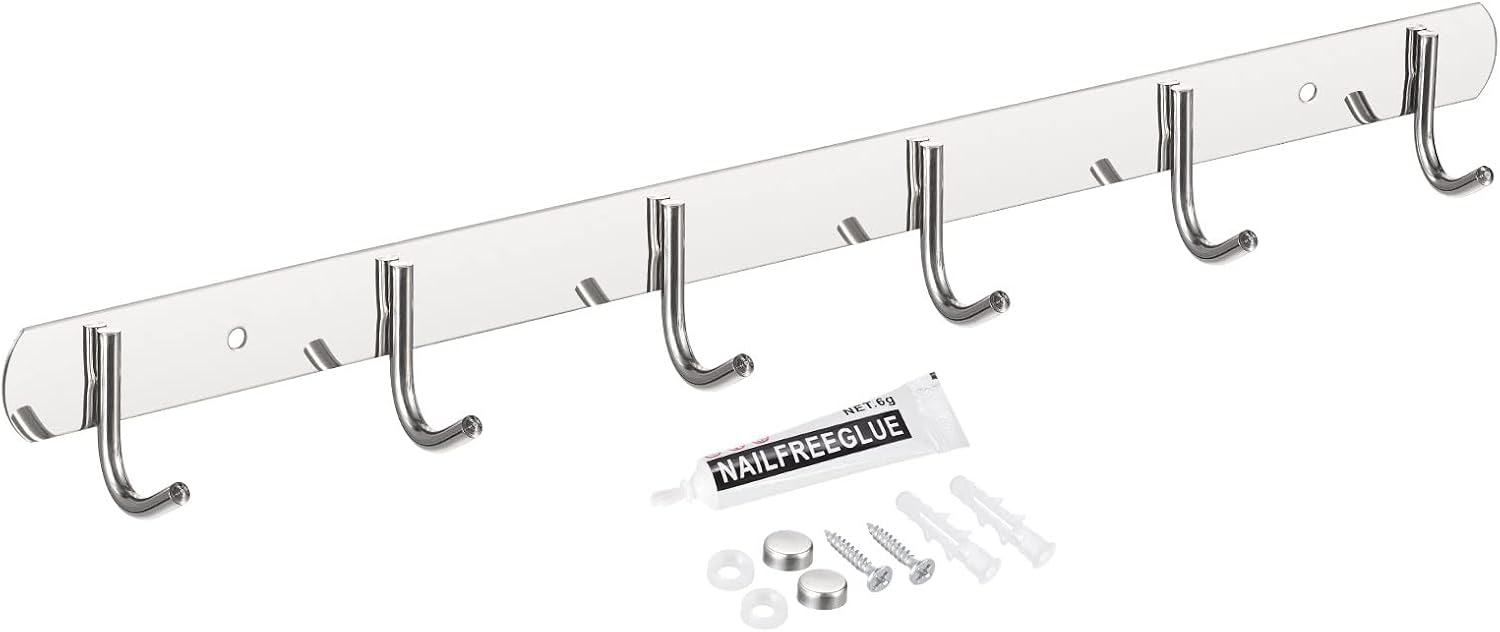 uxcell Coat Hook Rack, 201 Stainless Steel Coat Rack Wall
