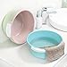 ULTECHNOVO Round Plastic Wash Basin, 2pcs Portable Dish Tub Dishpan Multipurpose Washtub for Face Cleansing Dish Wash Vegetable Fruit Wash Home Use(Size L, Pink)