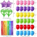 Colorful Birthday Party Decorations Rainbow Happy Birthday Banner Honeycomb Balls Fringe Curtain Foil Balloons Hanging Swirls Cake Topper Tablecloth Party Supplies for Girls Boys Kids Women Men - Image 3