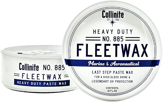 Collinite 885 Fleetwax-Marine & RV Heavy Duty Carnauba+Polymer Wax Sealant-Ultra Durable, Long-Lasting Fiberglass Protection. Provides High Gloss Shine + UV Protection + Prevents Oxidation 885 2 Pack