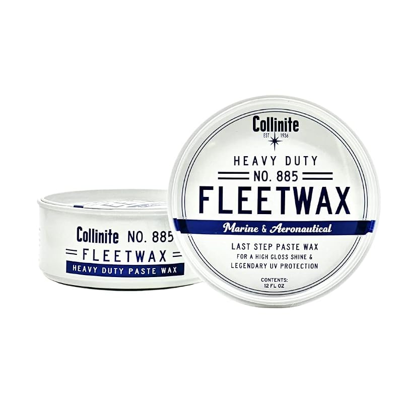 COLLINITE 885 Fleetwax Cera Automotiva em Pasta com Carnaúba e Polímeros para Fibra de Vidro, Gelcoat e Superfícies Pintadas, 2 unidades de 355 mL