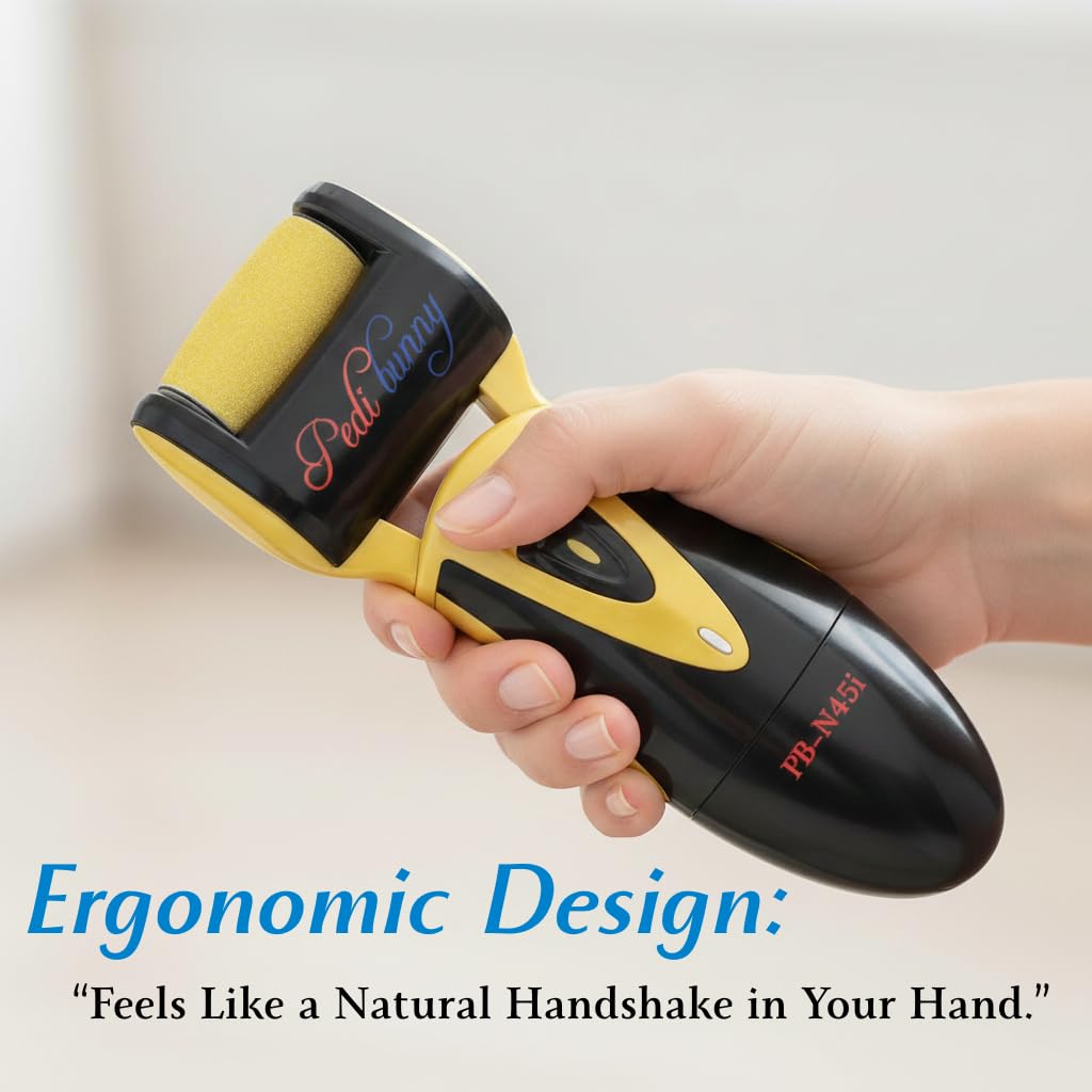 Electric Callus Remover for Feet - Rechargeable Foot File and Dead Skin Remover with 3 Rollers - Professional Pedicure Tool and Foot Sander for Cracked Heels, Hard Calluses - Waterproof Foot Scrubber