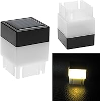Vista 3 de Tapas LED de poste de valla de 2 x 2 pulgadas, paquete de 8 luces solares para postes de luz cálida, luz LED de iluminación solar, luz impermeable