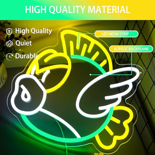 Image of Fish Neon Sign Led Light Up Sign For Gamer Bedroom Decor Hanging Wall Art Decor Teen Kid Birthday Gift Living Room Boys
