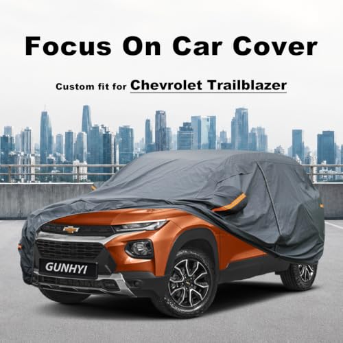 Image of GUNHYI Premium Car Cover Custom Fit Chevrolet Trailblazer(2020-2026), 16 Layers Heavy Duty Car Cover Waterproof All Weather with Zipper Door for Sun Rain Snow Dust Uv Protection