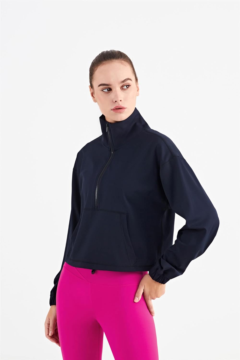 altiland Half Zip Pullover Cropped Jackets for Women Long Sleeve Workout Athletic Running Yoga Shirts - Image 3